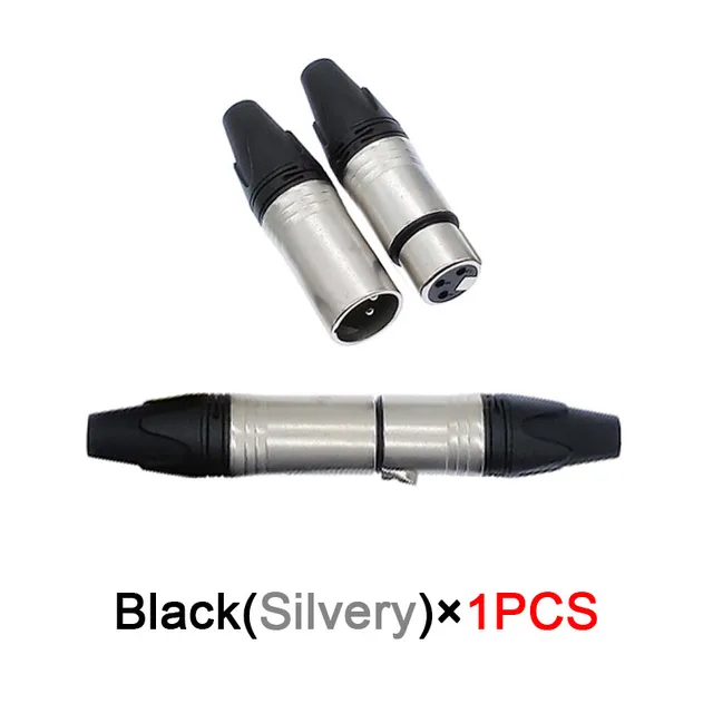 xlr connector audio plug microphone plug 3pin speaker  connector male & female colour mic connector Black(silvery)