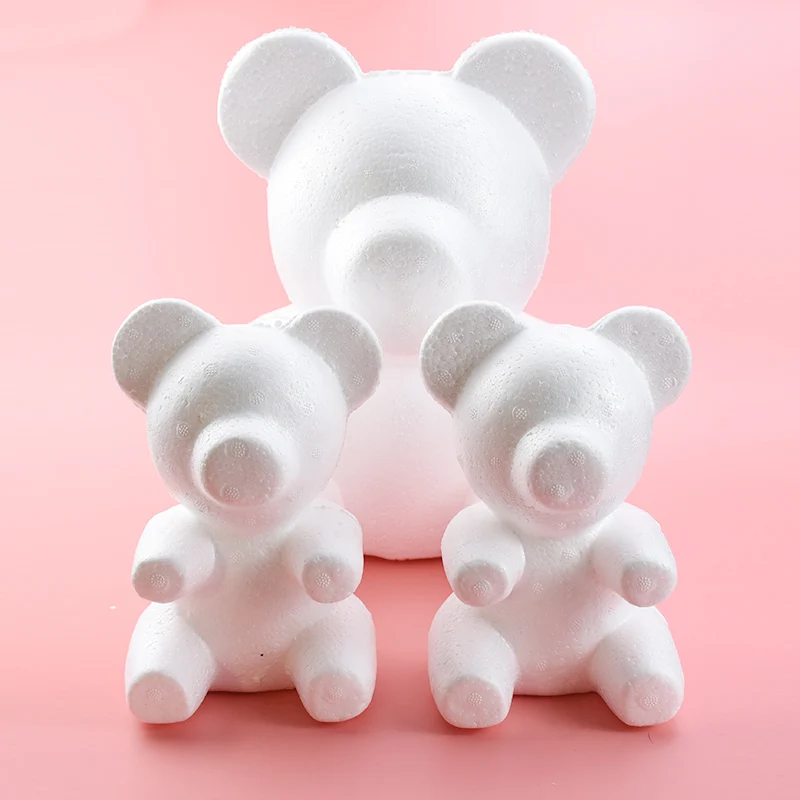 1pcs 20cm/30cm Artificial Flowers Foam Teddy Bear of Roses Mold DIY Gifts Polystyrene Styrofoam Wedding Valentine's Day Present