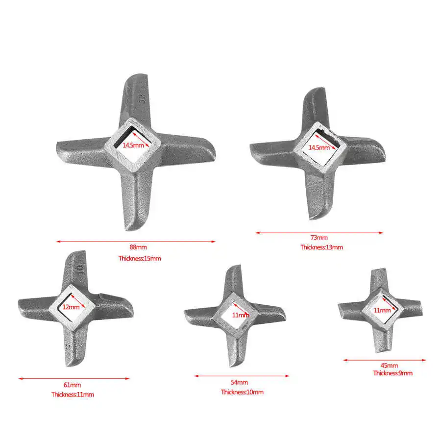 Meat Grinder Blade 4 Blade Square Hole Meat Grinder Crusher Mincer Plate Knife Kitchen Grinding Machine Parts Accessories meat grinder spare parts