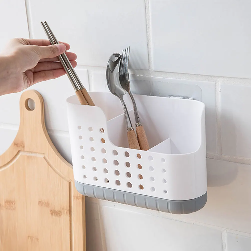 1 предмет настенный стеллаж для хранения Прочный ногтей палочки для еды клетка Drainable коробка для посуды контейнер Кухня аксессуары