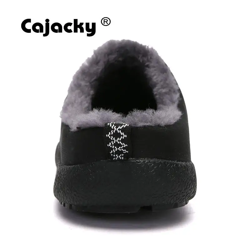 Cajacky Роскошные Брендовые мужские тапочки; Зимние теплые плюшевые мужские шлепанцы; большие размеры 48, 47, 46; домашние тапочки для прогулок; мужские сандалии с длинным мехом