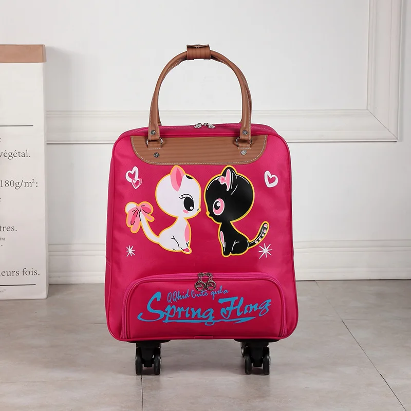 Водонепроницаемая дорожная сумка с высокой прочностью, толстый стильный чемодан на колесиках, чемодан на колесиках, женские мужские дорожные сумки, чемодан с колесиками - Цвет: Rose Red A3