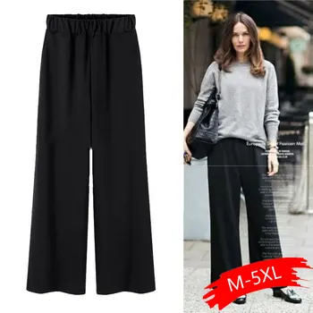 

2020 Spring And Autumn Fashion Plus Fertilizer XL 200 Kg Wide Leg Pants Women Loose Style Pants