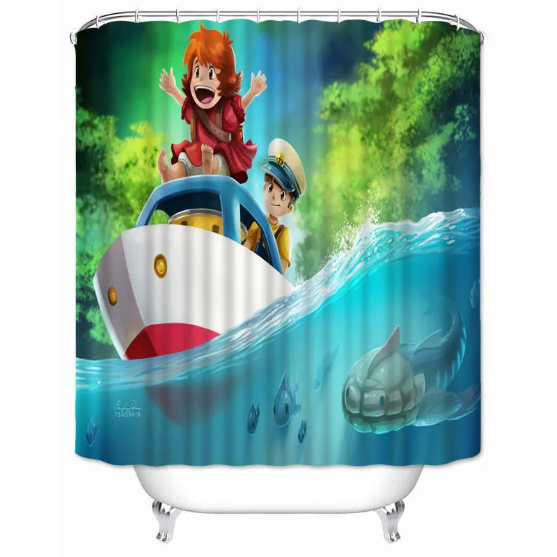 Musife Custom High Quality Studio Ghibli Shower Curtain Waterproof Bathroom Polyester Fabric Bathroom Curtain