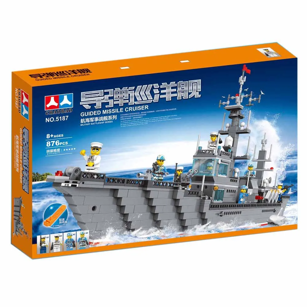

Tide Treasure Building Blocks Missile Cruiser Warships Fight Inserted DIY Small Particles Building Blocks Educational Toy 876 PC