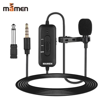 

MAMEN KM-D2 Omni-directional Clip-on Lavalier Microphone 3.5mm Plug Condenser Mic 8m Cable Length Super Sound Smartphone DSLR