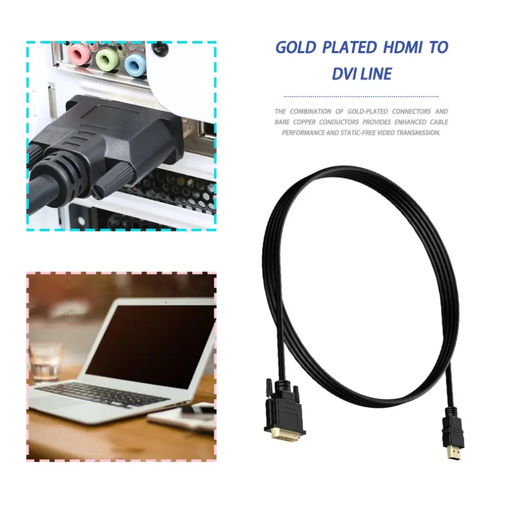 Кабель адаптер HDMI штекер DVI 1080p ЖК и СВЕТОДИОДНЫЕ мониторы высокого