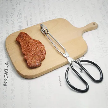 

10-Inch Stainless Steel Scissor Cooking Tongs for Kitchen Food Cooking Barbecue BBQ Grilling Tools Kitchen Scissor Tongs