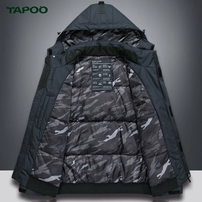 Tapoo, стиль, мужское пальто с хлопковой подкладкой, зимнее, толстое, теплое, большой размер, с капюшоном, с хлопковой подкладкой, куртка, тренд, пальто для мужчин