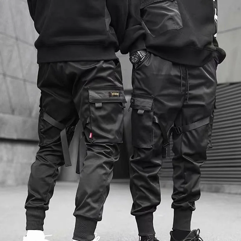 Горячие мужские брюки карго ленты шаровары, штаны для бега Харадзюку спортивные брюки хип-хоп брюки CGU 88