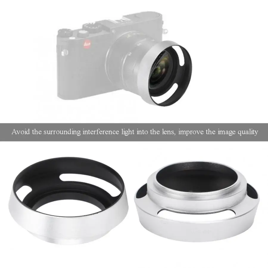 2 шт алюминиевый сплав полый объектив бленда 40,5 мм для камеры Leica серебро