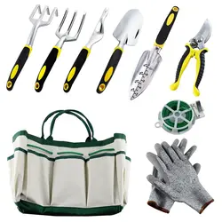 Набор садовых инструментов, ручной комплект для садоводства с растительной веревкой, мягкие перчатки, садовый инвентарь и 6 шт. садовые