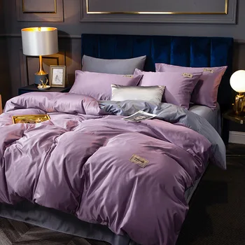 

Super Comfortable High-End 60 Tencel Washing Silk Four-piece Set Summer Cool and Refreshing Bare Sleeping Double-Sided Silky Vis