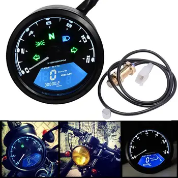 

LCD Digital Odometer Speedometer Gear Indicator Motorcycle Scooter Tachometer