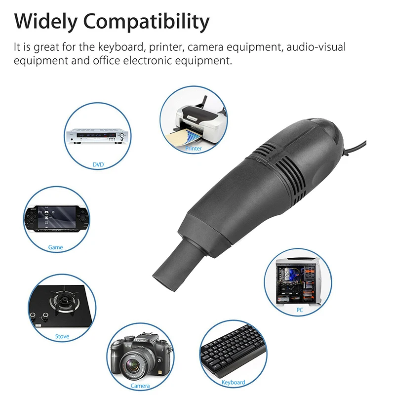 Compact USB Keyboard Vacuum Cleaner Kit for Laptop and Electronic Equipment – Effortlessly Clean Printers, Cameras, and More! Description Image.This Product Can Be Found With The Tag Names Cheap Device Cleaners, Computer Office, Device Cleaners, High Quality Computer Office