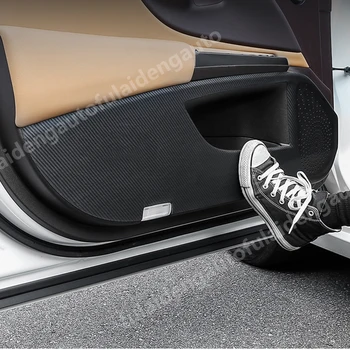 

4pcs For Lexus RX350 RX450H 2016-2019 New Carbon fiber leather Door Anti Kick Pad Protective Trim cover Car Accessories