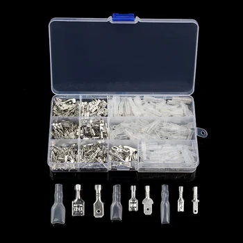

450Pcs 2.8/4.8/6.3mm Female/Male Crimping Terminals Insulated Seal Electrical Wire Connectors Crimp Terminal Connector set
