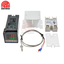 Thermostat numérique PID Rex C100, REX-C100, nouveau, régulateur de température, sortie SSR + relais Max.40A SSR + sonde de Thermocouple K 1M 2M