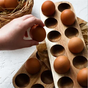 

Egg Holder Egg Storage Box Japanese Style Wooden Home Organizer Kitchen Decoration Accessories