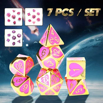 

Polyhedral Dice Zinc Alloy Polyhedral Game Dice for RPG Dungeons and Dragons DND RPG MTG D4 D6 D8 D10 D12 D20 Table Game 7Pcs