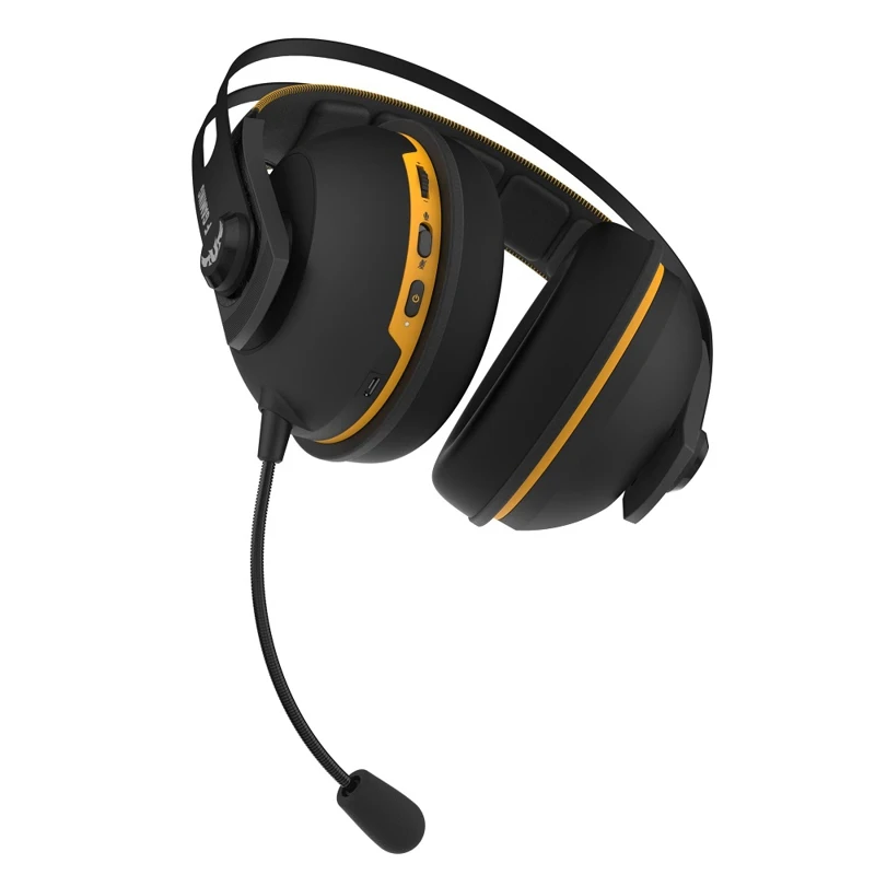 Гарнитура ASUS TUF Gaming H7 Wireless беспроводная, звук 7.1, 20-20000 Гц, 32 Ом, USB, 50-10000 Гц,-40 дБ, цвет: черный/желтый