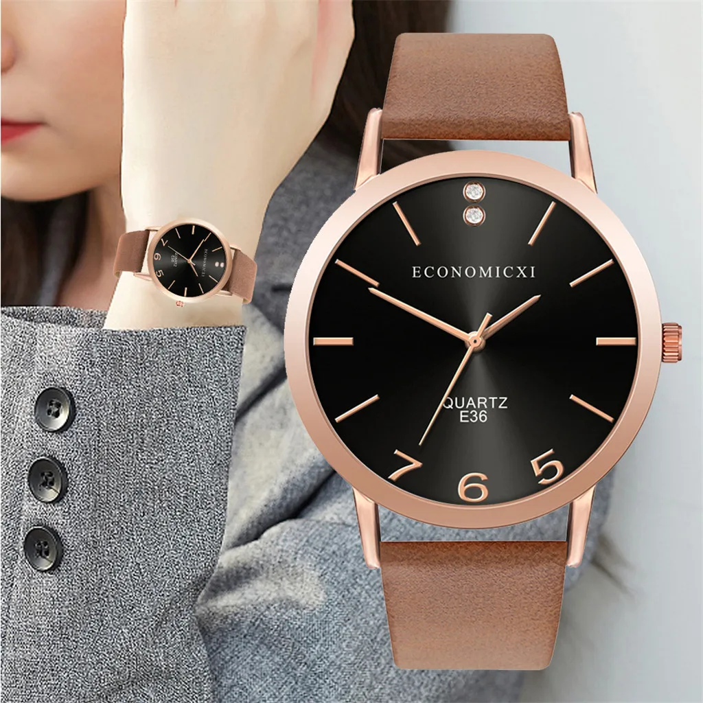 Новая мода Montre Femme Kadin Saat женские часы GENEVA кожаные кварцевые Relogio Feminino дропшиппинг