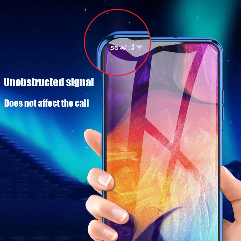 Магнитный закаленное Двусторонняя Стекло чехол для samsung Galaxy A50 A70 Note10 Pro 8 9 S8 S9 S10e A7 A8 A9 плюс M10 металлические чехлы