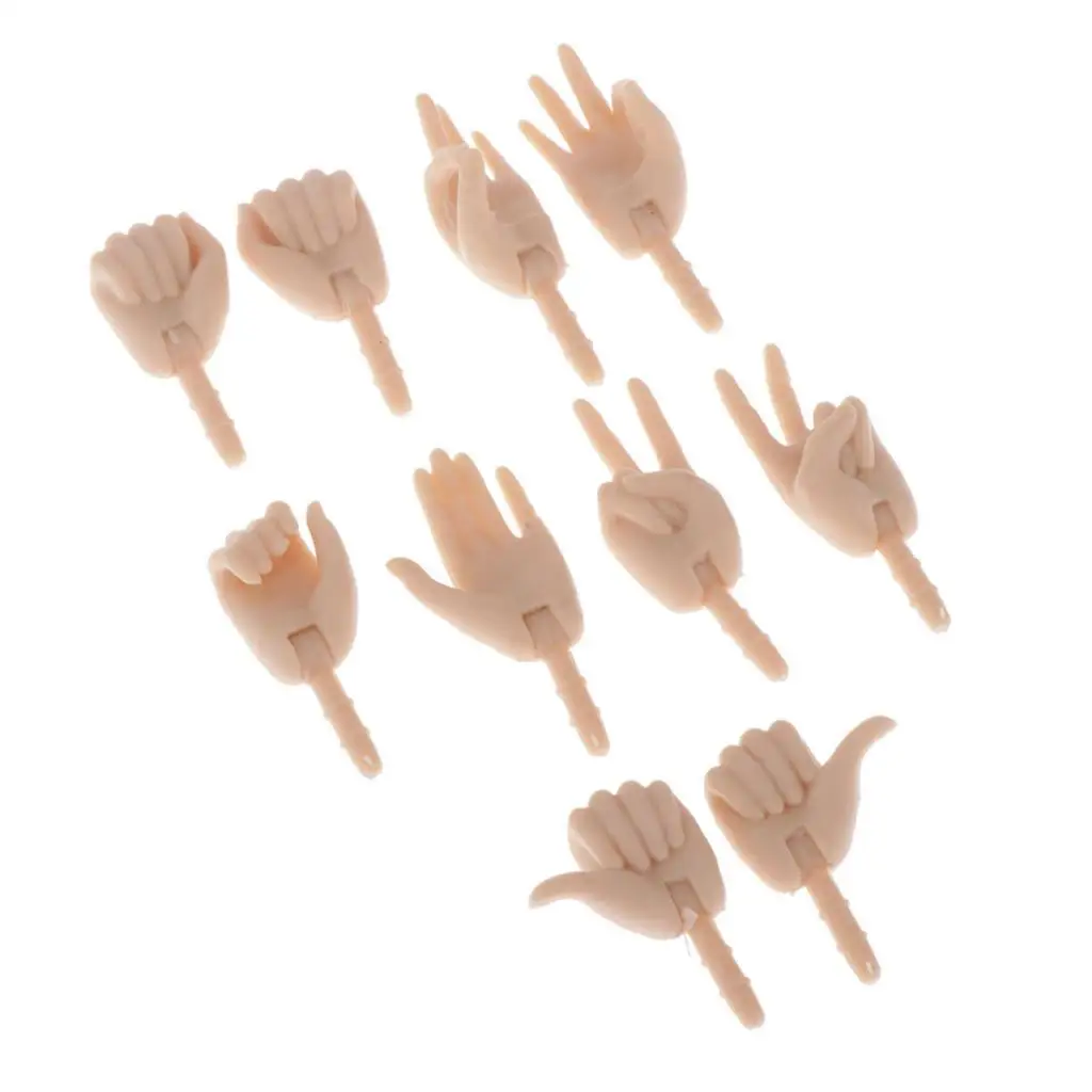 5 Pair Poseable Doll Hand Group For 12inch Girl Doll Replace Body Parts