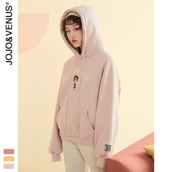 

Plus-cheeked women's pink women's Korean version of loose sleeve head cartoon embroidered hoodie coat women's hoodies women's
