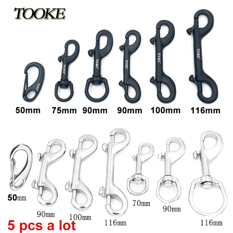 Low Price Bolt-Hook-Clip Swivel Snap Quick-Carabiner Scuba-Diving Stainless-Steel Black 90mm  87ZaAWD3