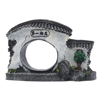 

1pcs Retro Fish Tank Decoration Resin Art Leisure Home Fish Hiding Cave Aquarium Decoration High Quality 14*4*9.5cm