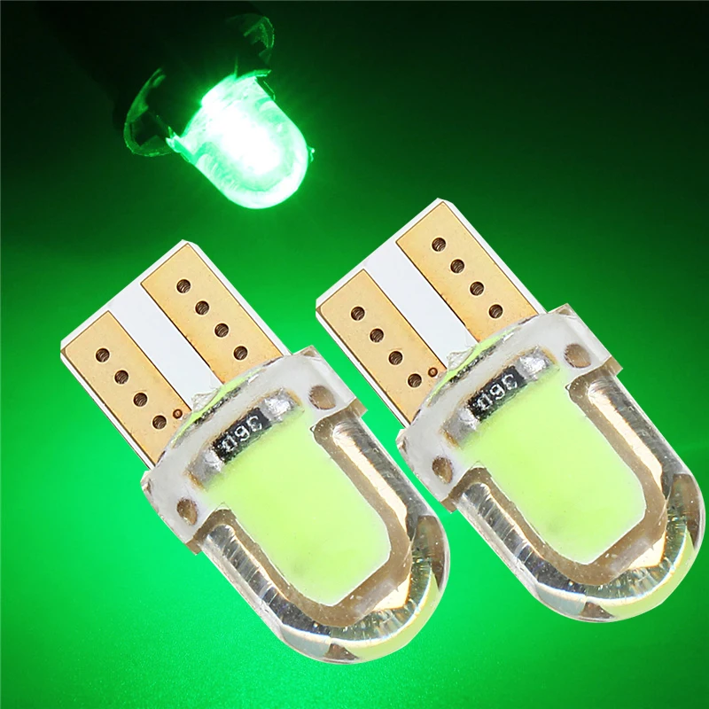 10 шт./лот светодиодный 194 168 COB 8SMD светодиодный s парковочная лампа светодиодный яркая кварцевая белый номерной знак светильник лампочка DC12V - Испускаемый цвет: Green