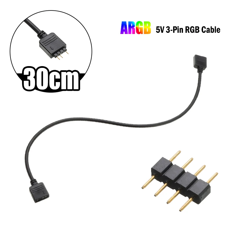 12V 4pin 5V 3pin кабель RGB Удлинительный Кабель-адаптер для ПК светодиодный светильник