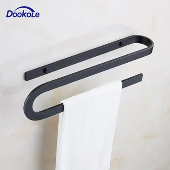 

Bath Towel Rack Towel Bar Matte Black Wall Mount, Contemporary Style Hand Towel Ring Bath Towel Holder for Bathroom