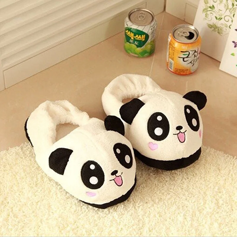 Mignon Yeux Panda Femmes Pantoufles Belle Cartoon inside Accueil мягкая обувь F3MD | Обувь