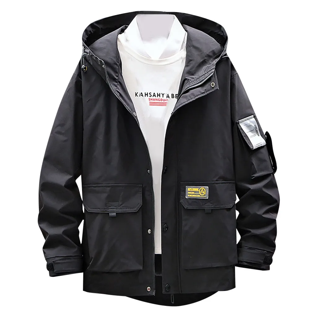 New Casual Men's Jackets With A Zipper Autumn Spring Casual Fashion Yellow Hoodies Outwear Tops Coat Thin Jaqueta Masculino