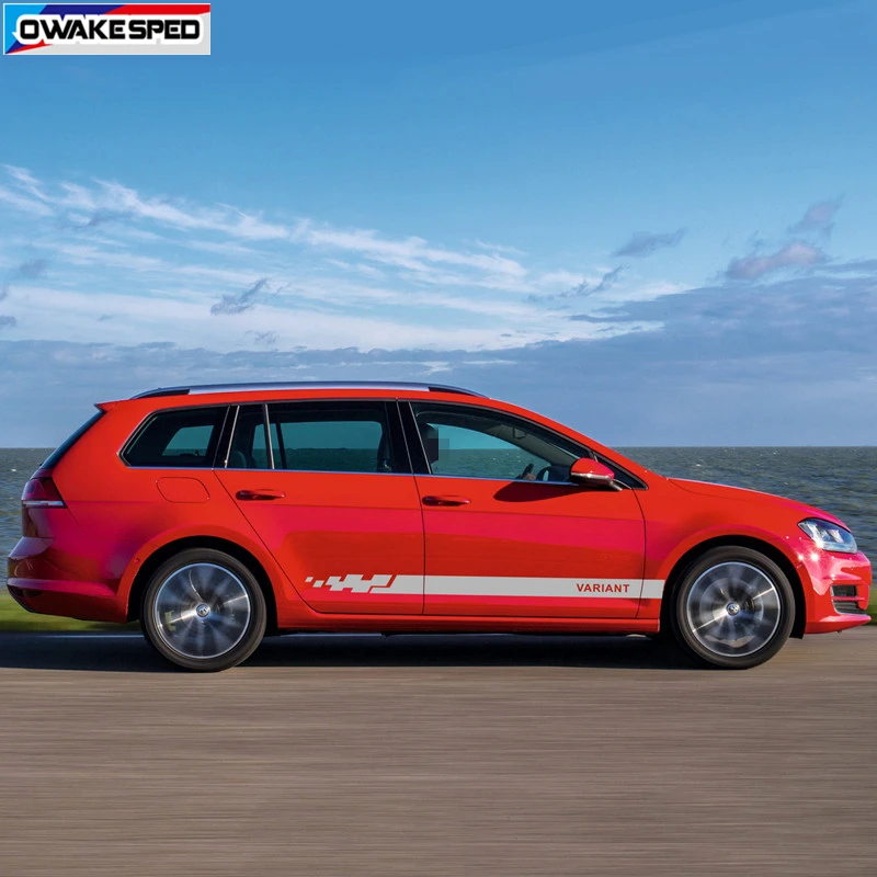 2pcs Sport Stripes Car Door Side Skirts Sticker For Volkswagen-B8 Variant All SUV Auto Body Decor Vinyl Decal Tuning Accessories (5)