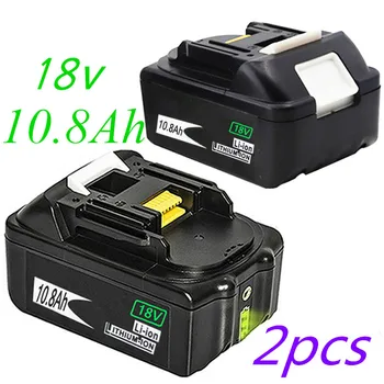 

2PCS New BL1860 18V 10800mAh 10.8Ah Rechargeable For Makita Power Tools Battery with LED Li-ion Replacement BL1860B BL1850