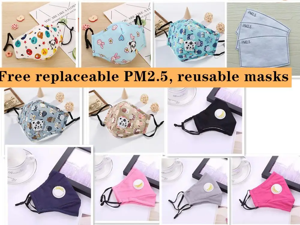 

Washable and reusable PM2.5 filter gas mask 5 layers to protect men women children baby masks small size anti-bacteria