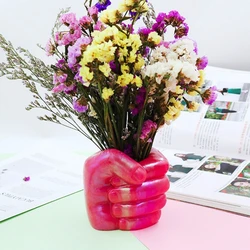 Fist Pen Holder Epoxy Resin Mold Vase Flower Pot Silicone Mould DIY Crafts Makeup Brushes Storage Box Mold Home Decorations
