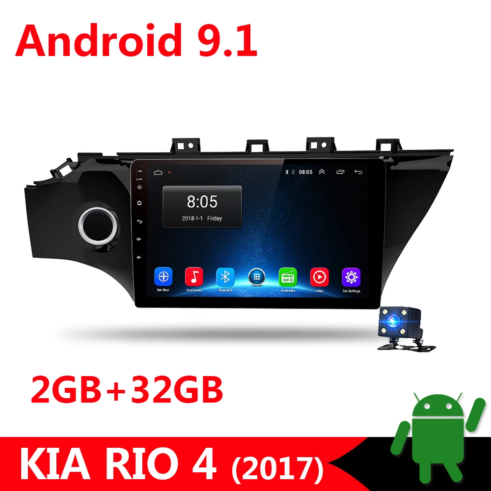 

10.1" 2G+32G 2 Din Android 9.1 Car Radio Multimedia Video Player for KIA RIO 4 2017 2din Autoradio GPS Navigation Bluetooth Wifi