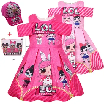 

Kids cartoon toy dress, girl sleeveless elegant Lol princess dress, magic girl cartoon performance dress A-line skirt
