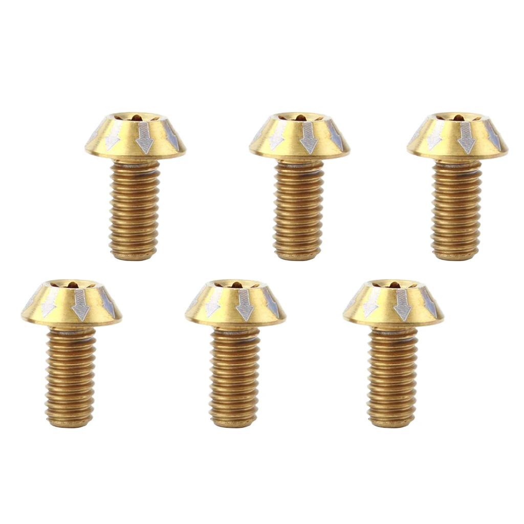 6 Count Titanium Ti Bike Disc Rotor Bolt Brake Discs Mounting Screws  M5 x14 mm