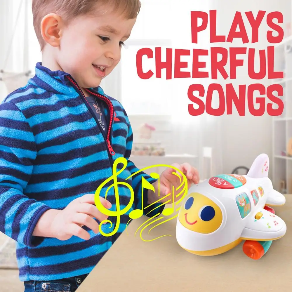 

My First Plane Airplane Toy for Toddlers and Babies for Learning Letters, Numbers and Colors - Lights Up, Sings and Move