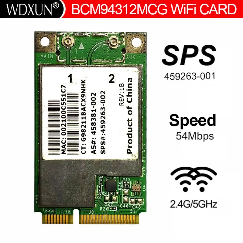 

Wi-Fi-карта BroadCom BCM94312MCG BCM4312 459263-001 Mini PCI-E, беспроводная, Lan WLAN, 802,11 ABG 54M