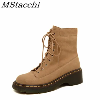 

Mstacchi Breathable Side Zipper Women Snow Boots 2020 New Platform Solid Color Fashion Casual Ladies Shoes Botas Militares Mujer