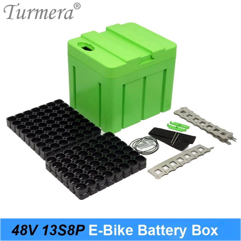 

Turmera 48V E-bike Battery Storage Box For Battery Pack 13S8P 18650 Include Holder and Nickel Can Place 104 pieces Cells