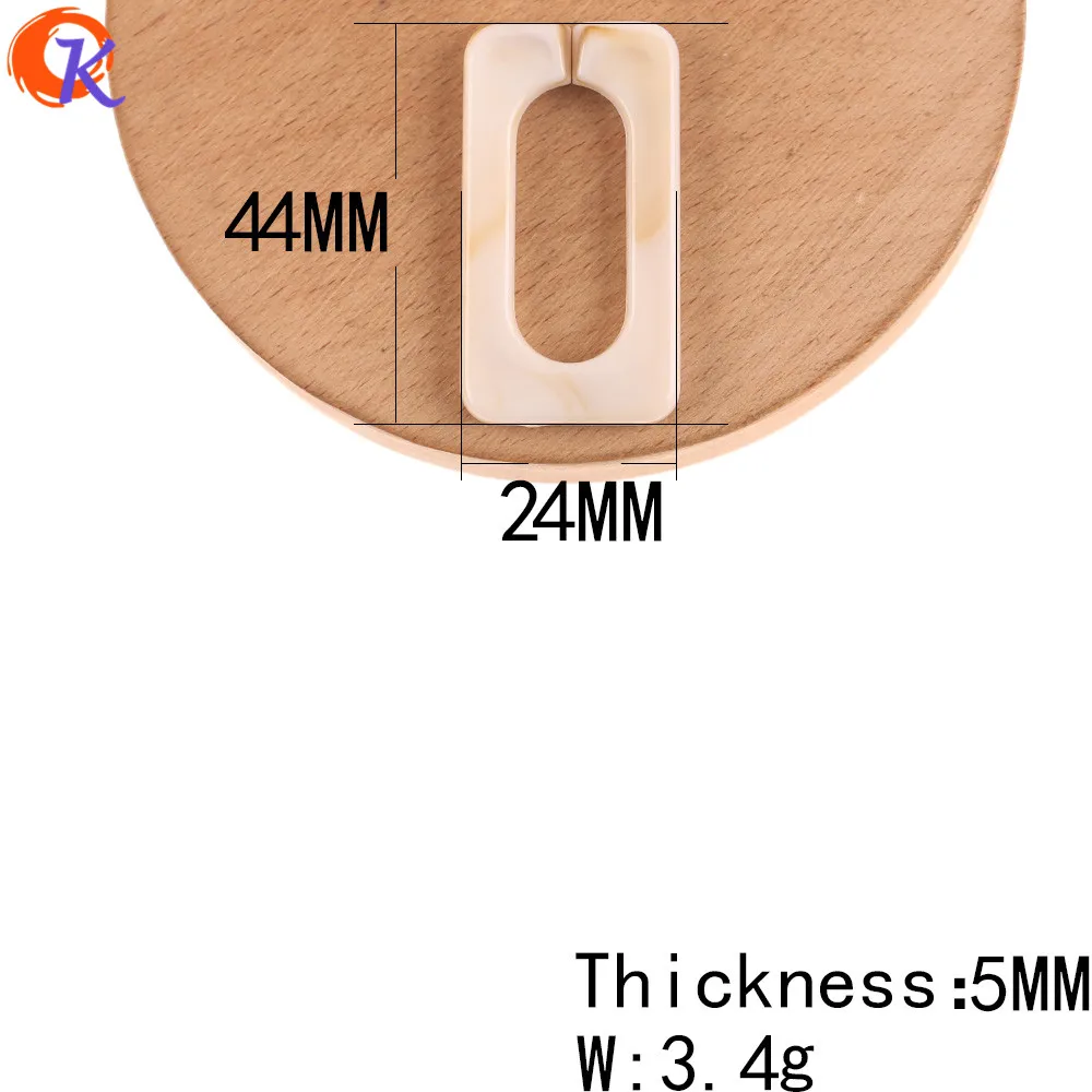 Cordial Design 24*44MM 100Pcs Jewelry Accessories/Acrylic Beads/Marble Effect/Rectangle/Earring Findings/Hand Made/DIY Making