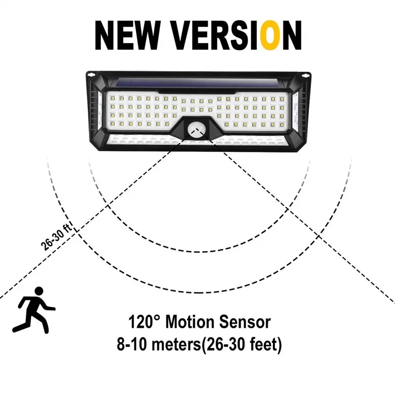 TONGDAYTECH 136 светодиодный датчик движения PIR на солнечной батарее водонепроницаемый светильник IP65 уличный Солнечный садовый светильник s лампе аварийный солнечный светильник