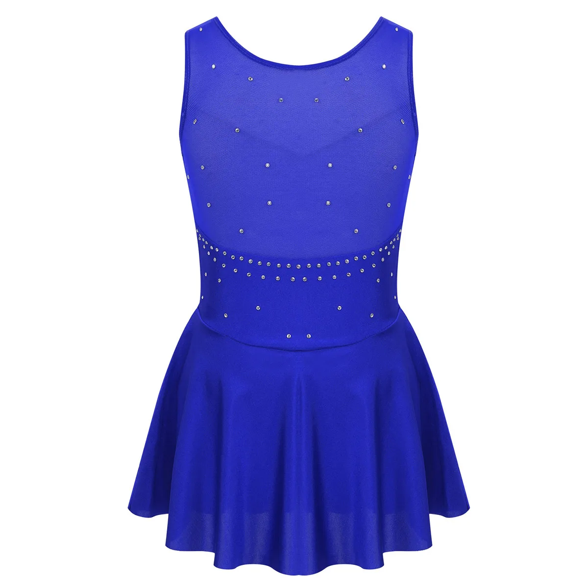Kids Girls Ballet Dance Dress Sleeveless Mesh Leotards Figure Skating Costume